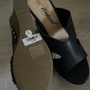 Unreal Black Wedge Mule Sandals – Size 3 – Brand New